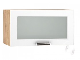 Шкаф верхний со стеклом Прага ШВГС 600 (Белое дерево/корпус дуб крафт золотой) в Черлаке - cherlak.katalogmebeli.com | фото