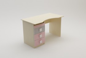 Стол (столешница с выемкой) Грэйси (Розовый/Серый/корпус Клен) в Черлаке - cherlak.katalogmebeli.com | фото 2
