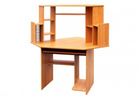 Угловой компьютерный стол (Вишня Оксфорд) в Черлаке - cherlak.katalogmebeli.com | фото
