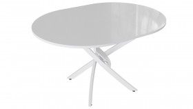 Стол обеденный «Diamond» Тип 3 (Белый муар/Белый глянец) в Черлаке - cherlak.katalogmebeli.com | фото 2