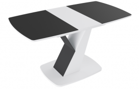 Стол обеденный «Гарда» Тип 1 (Белый/Стекло матовое черный графит) в Черлаке - cherlak.katalogmebeli.com | фото 5