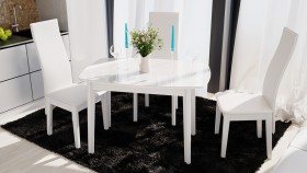 Стол обеденный «Портофино» (Белый глянец/Стекло белое) в Черлаке - cherlak.katalogmebeli.com | фото 2