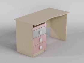 Стол (столешница с выемкой) Грэйси (Розовый/Серый/корпус Клен) в Черлаке - cherlak.katalogmebeli.com | фото