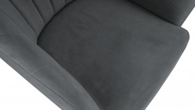 Стул «Верона» Т6 Черный муар/Велюр D016 Темно-серый в Черлаке - cherlak.katalogmebeli.com | фото 3