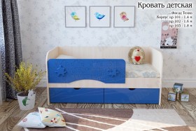 Техно Кровать детская 2 ящика 1.8 Синий глянец в Черлаке - cherlak.katalogmebeli.com | фото