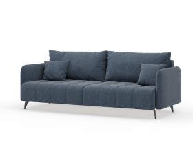 Валериан диван трёхместный прямой Синий, ткань RICO FLEX 101 в Черлаке - cherlak.katalogmebeli.com | фото