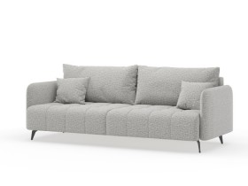 Валериан диван трёхместный прямой Светло-серый, ткань RICO FLEX 108 в Черлаке - cherlak.katalogmebeli.com | фото