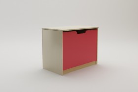 Ящик для игрушек Бэрри (Бежевый/Красный/корпус Клен) в Черлаке - cherlak.katalogmebeli.com | фото